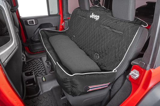 PetBed2GO Black Large - Jeep Letters Pet Bed Cushion & Car Seat Cover 52x20x7 6lbs