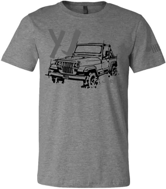 Jeep Wrangler Classic YJ 1986-1995 LDD Series Original Artwork Designs Triblend Supersoft T-Shirt Heather Grey (Wrangler YJ2XL)